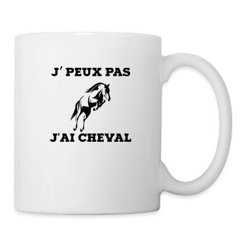 je peux pas j ai cheval - Mug blanc - blanc - Droite