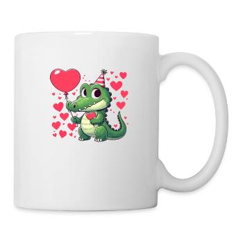 Schnappine Krokodil liebt Dich - Tasse - Weiß - Rechts