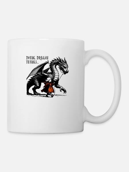 Doing Dragon Things - Tasse - Weiß