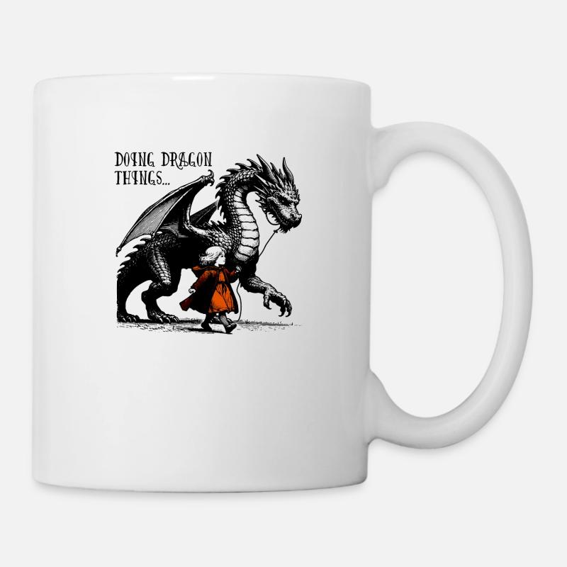 Doing Dragon Things - Tasse - Weiß