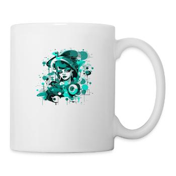 Beautiful female paint art Face colorful woman - Mug - white - Right