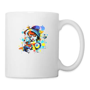 Beautiful female paint art Face colorful woman - Mug - white - Right