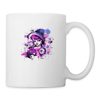 Beautiful female paint art Face colorful woman - Mug - white - Right