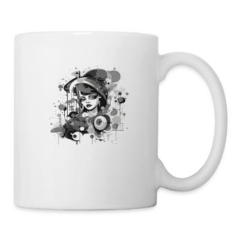 Beautiful female paint art Face colorful woman - Mug - white - Right
