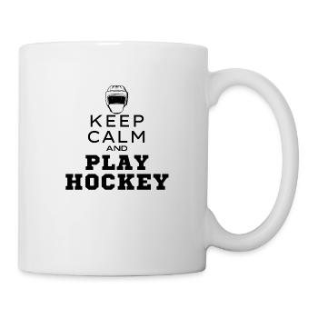 Ruhe bewahren und Hockey spielen Originelle Geschenkidee - Tasse - Weiß - Rechts