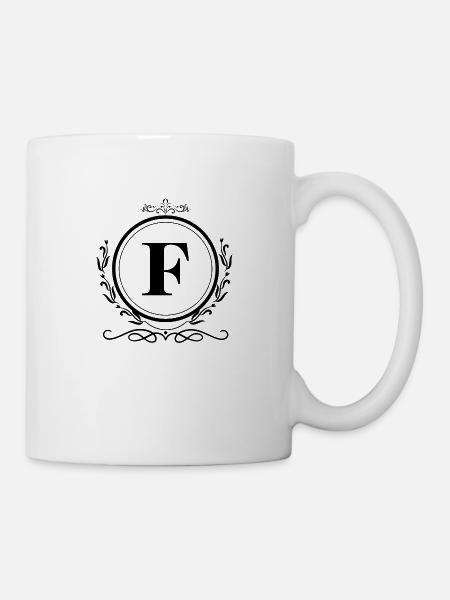 Buchstabe F Dekoration - Tasse - Weiß