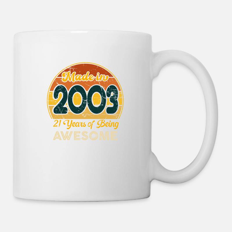 Born in 2003 - Vintage 2003 Retro Birthday - Mug - white
