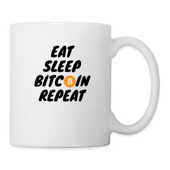 Krypto Eat sleep bitcoin repeat - Tasse - Weiß - Rechts
