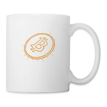 Bitcoin Graphic Logo Geometric Orange - Mug - white - Right