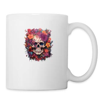 Blooming Skull – L’élégance de l’éphémère - Mug blanc - blanc - Droite