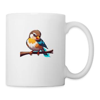 jeune moineau - Mug blanc - blanc - Droite