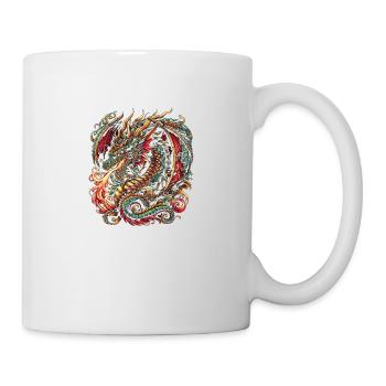 Smaragdgrüner Inferno-Drache - Tasse - Weiß - Rechts