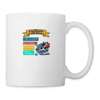 Humour sagesse bretonne " Si les Mouettes te " - Mug blanc - blanc - Droite