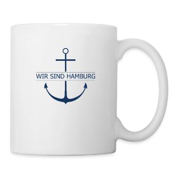 WIR SIND HAMBURG, marine - Tasse - Weiß - Rechts