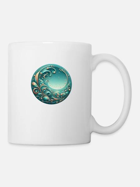 Türkiser Flair - Tasse - Weiß