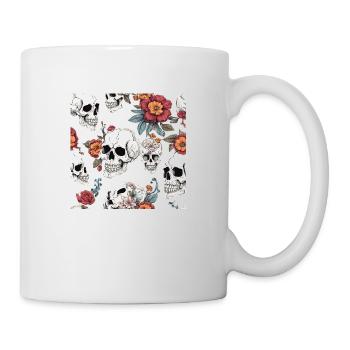Skull and flowers - Mug - white - Right
