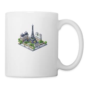 Paris ville Voxel Pixel Design Miniature Voyage - Mug blanc - blanc - Droite