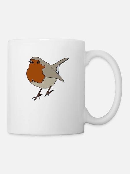 Rotkehlchen - Tasse - Weiß