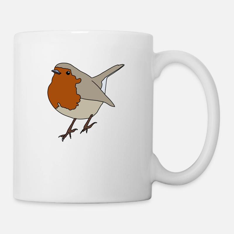 Rotkehlchen - Tasse - Weiß