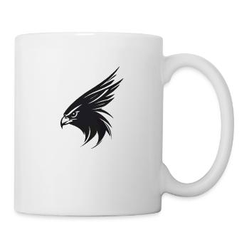 Aigle Oiseau de proie tête - Mug blanc - blanc - Droite
