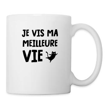 je vis ma meilleure vie - Mug blanc - blanc - Droite