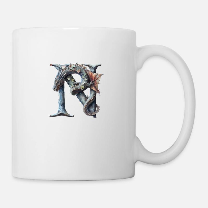Lettre « N » en forme de dragon. - Mug blanc - blanc