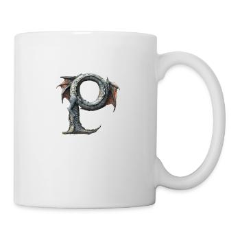 Letter "P" in dragon design. - Mug - white - Right
