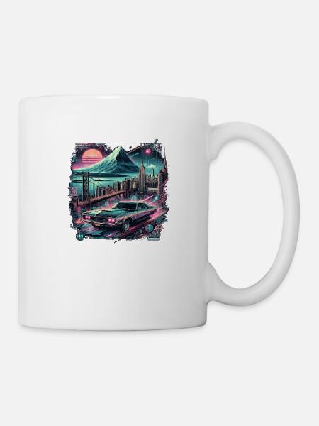 Amerikanischer Oldtimer und Sportwagen - Tasse - Weiß