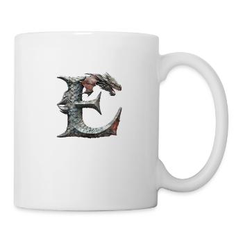 Letter "E" in dragon design. - Mug - white - Right