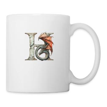 Letter "H" in dragon design. - Mug - white - Right