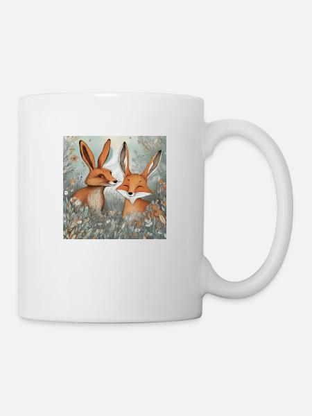 Hare and fox - Mug - white