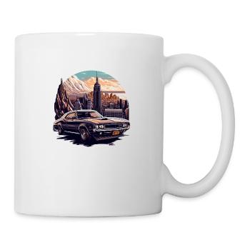 Amerikanischer Oldtimer und Sportwagen - Tasse - Weiß - Rechts