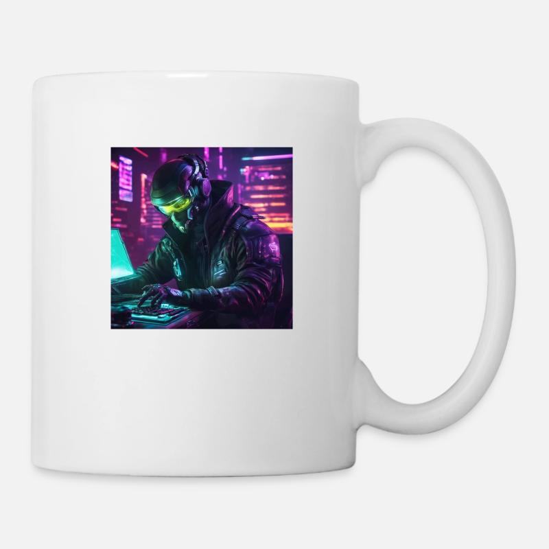 Pc player at desk - Mug - white