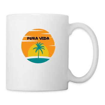 Pura Vida, Urlaub, Strand, Leben geniessen Design - Tasse - Weiß - Rechts