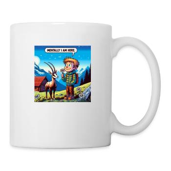 Ziegenjunge - mentally I am here - Tasse - Weiß - Rechts