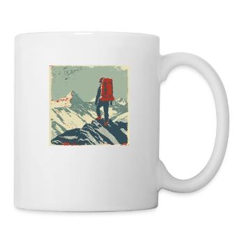 Hiking, Hiking, Mountains, Nature, Camping, Summit, Alps - Mug - white - Right