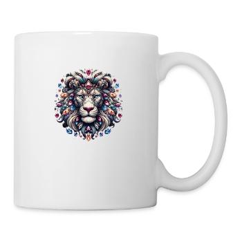 Lion's Majesty Digitale Kunst mit kostbarem Edelstein - Tasse - Weiß - Rechts