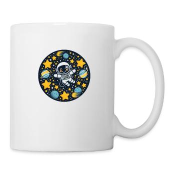 Astronaut kid in space - Tasse - Weiß - Rechts