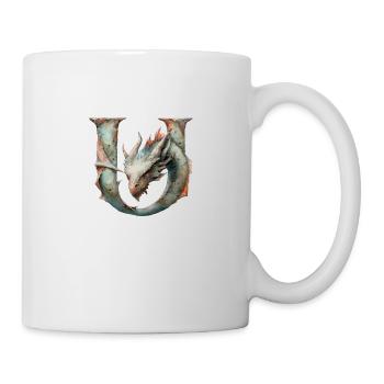 Letter "U" in dragon design. - Mug - white - Right