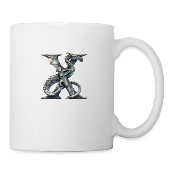 Letter "X" in dragon design. - Mug - white - Right