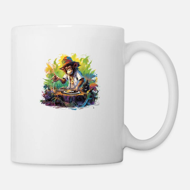 Monkey DJ - Tasse - Weiß