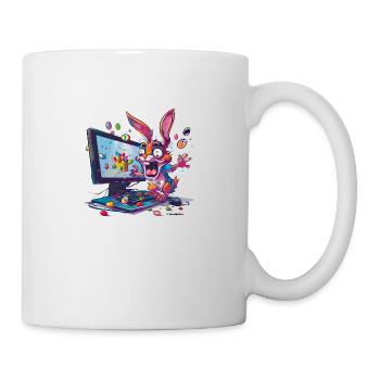 Verrückter Osterhase - Tasse - Weiß - Rechts
