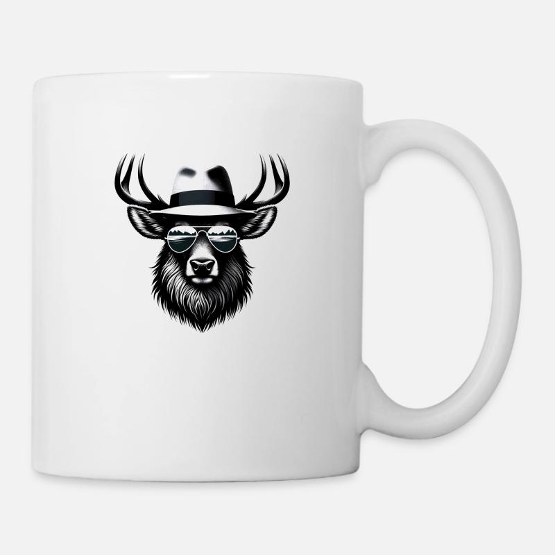 Hipster-Elch - Tasse - Weiß