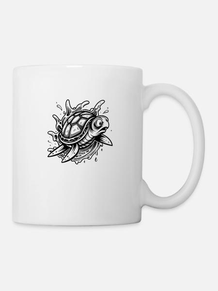 frightened turtel - Tasse - Weiß