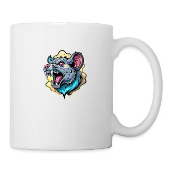 Éclaboussure de couleur de rat - Mug blanc - blanc - Droite
