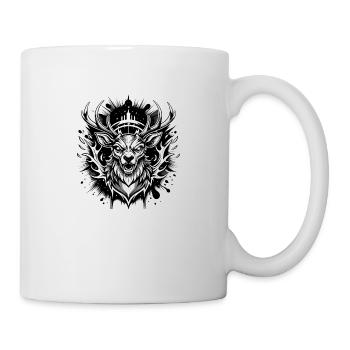 deer black and white - Mug - white - Right