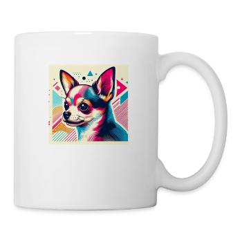 Chihuahua risograph vector style - Mug - white - Right