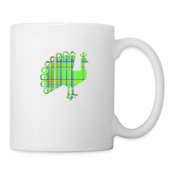Pfau - Tasse - Weiß - Rechts