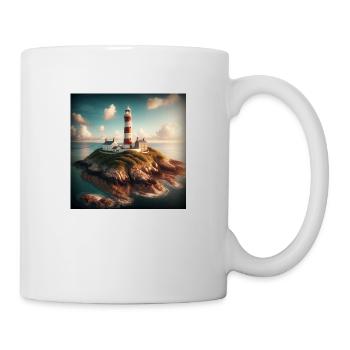 Un phare sur une île isolée - Mug blanc - blanc - Droite