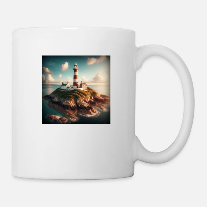 Ein Leuchtturm auf einer abgelegenen Insel - Tasse - Weiß